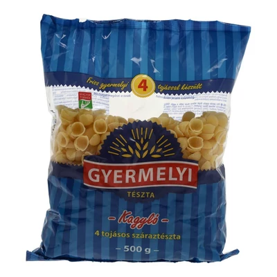 GYERMELYI TÉSZTA KAGYLÓ 4 TOJÁS 500G