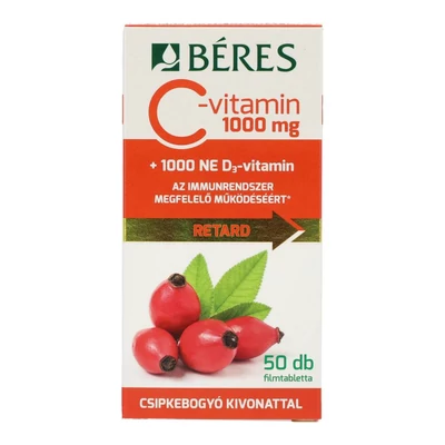 BÉRES C-VITAMIN 1000MG CSIPKEB.+D3 50DB