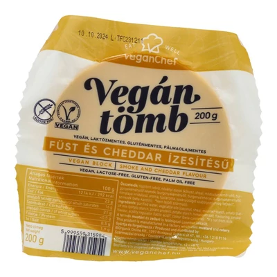 VEGANCHEF VEGÁN TÖMB FÜST ÉS CHEDDAR